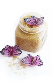mineral salt for nail treatment, spa concept