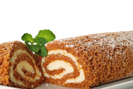 pumpkin roll upclose with mint