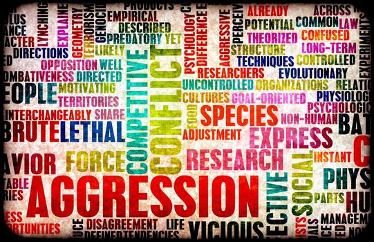 Aggression Concept as a Grunge Background Art