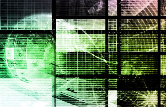 Green Digital Dream on the Internet Background
