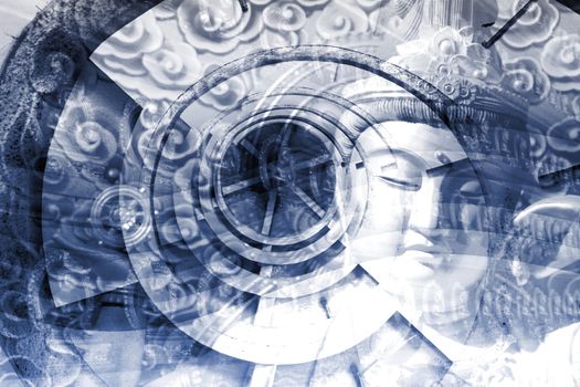Mystical Asia Montage Abstract Background Wallpaper