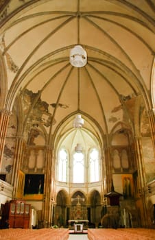 In old church of the well-known city of Leipzig in style new a gothic style