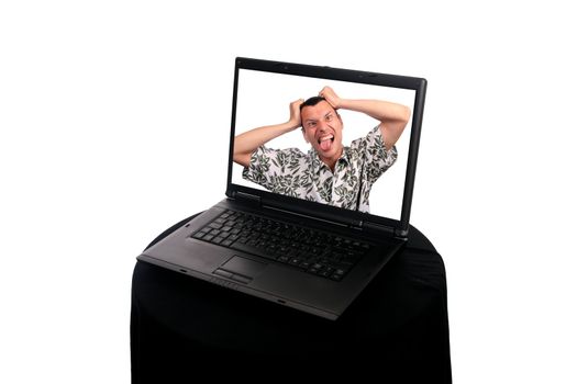 Portable Pc over white background