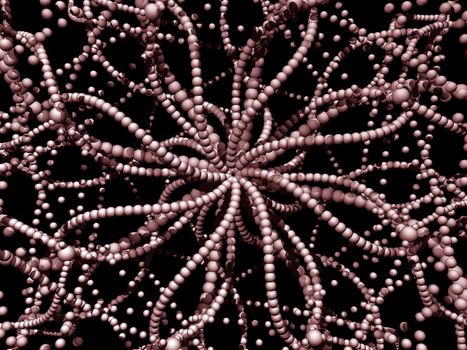Abstract organic form on black background - 3d illustration