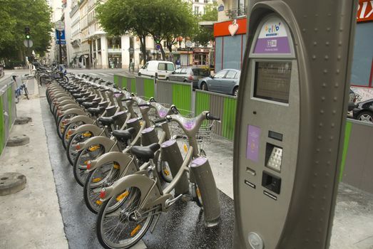 Paris, France bicycle rental system "V�lib"