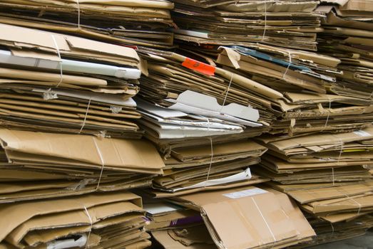 Stack of cardboard ready for recycling