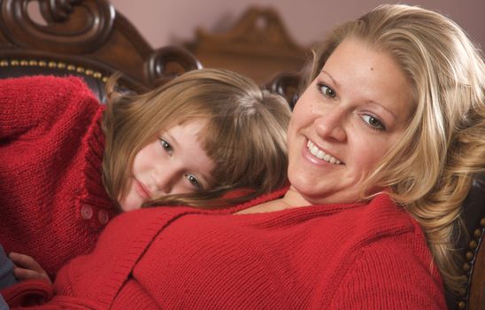 Young Mother and Daughter Enjoying a Personal Moment