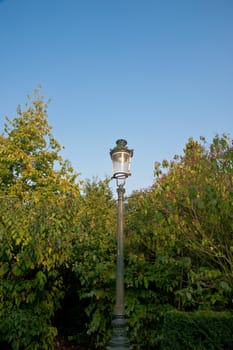 Lamppost in Bruges park, Belgium