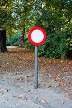 Sign in Bruges park