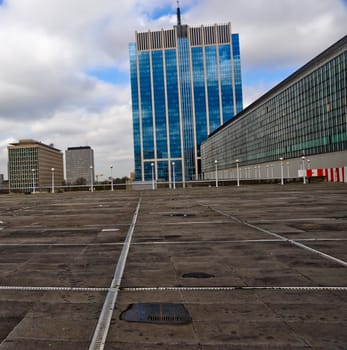 Office building with square in the foreground