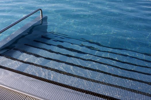 Steps in to the swimming pool in Brno