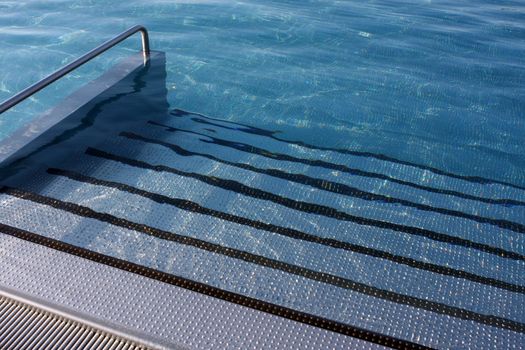 Steps in to the swimming pool in Brno