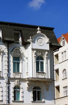 White historical house in Brno, Czech republic