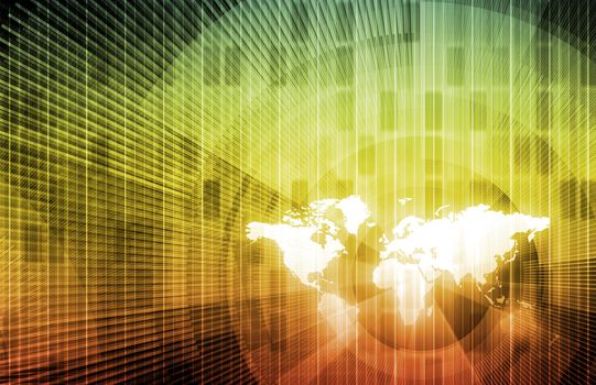 Security Network Data of the World Background