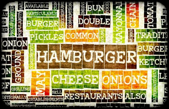 Hamburger Menu in a American Fast Food Restaurant