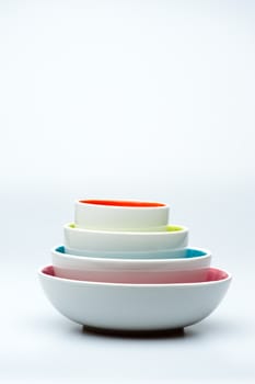 4 nested bowls on white background