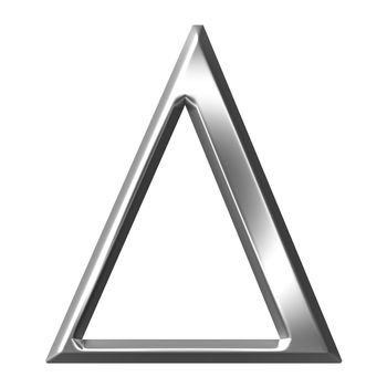 3d silver Greek letter Delta isolated in white