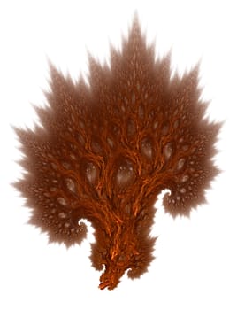 A fractal rendering of an anciet tree with rutted bark