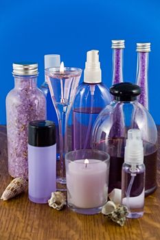 A collection of lavender bath products.
