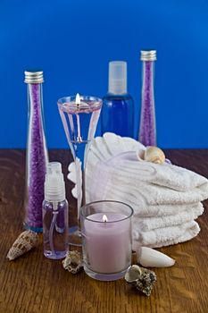 A collection of lavender bath products.
