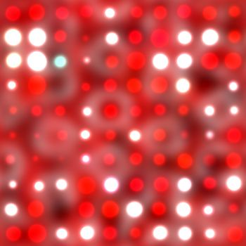 many abstracted lights in red and white in fog