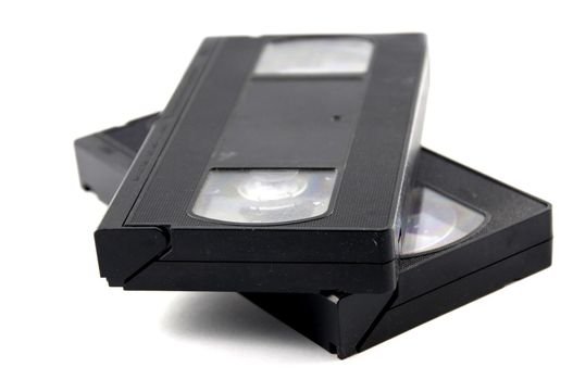 Two video casettes isolated on white.