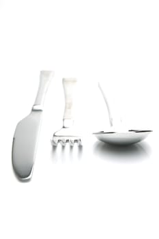 Cutlery isolated against a white background
