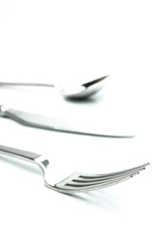 Cutlery isolated against a white background