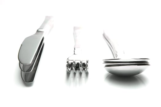 Cutlery isolated against a white background