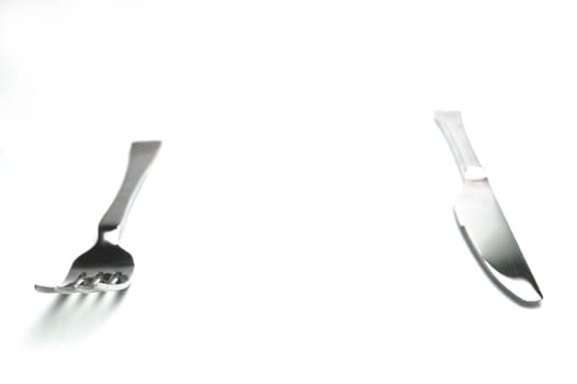 Cutlery isolated against a white background