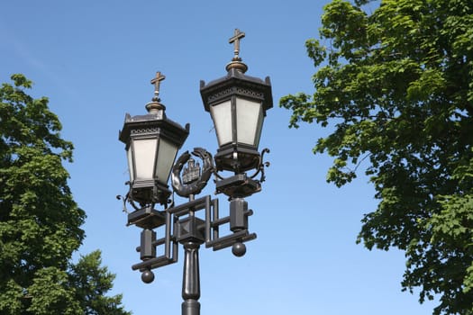 Old-time Moscow Street Lamp, Cast-iron Lighting Device