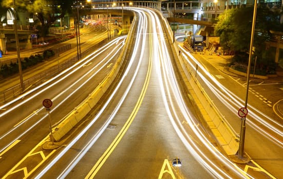 traffic in city at night
