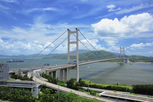 Tsing ma bridge in Hong Kong
