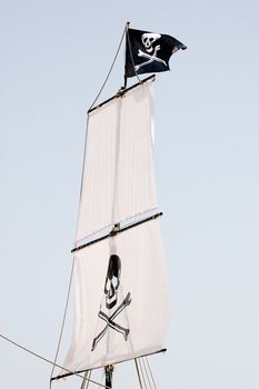 Pirat flag and sails.