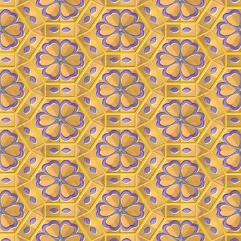 seamless texture of shiny yellow to brown flower cups
