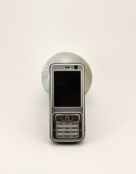Isolated mobile phone on white background