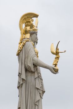 the famous sculptures around the austrian parliament dedicated to the greek goddess pallas athena