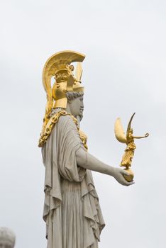 the famous sculptures around the austrian parliament dedicated to the greek goddess pallas athena