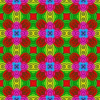 seamless texture of ornaments in bright colors