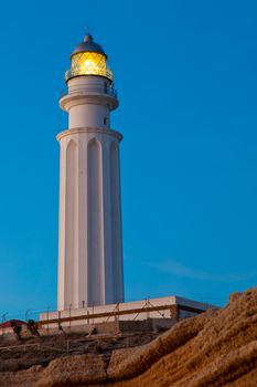 Wonderful lighthouse known as Trafalgar's lighthouse at the province of Cadiz