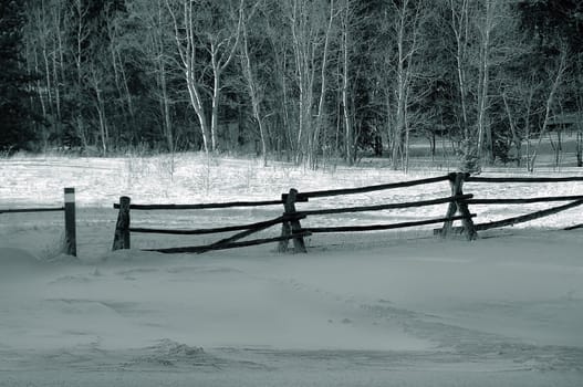 Winter and snowfall in rural America