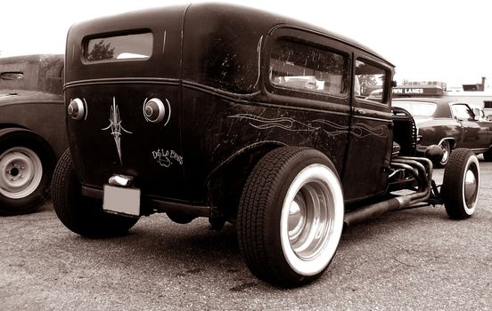 Model A Hotrod Sedan in Sepia