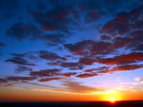 A colorful summer sunrise on the plains of Eastern Colorado