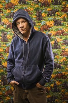 Portrait of a Mid-adult Caucasian male wearing a hoodie.