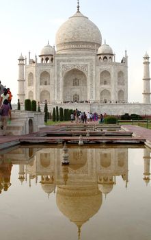 Unusual view of the Taj Mahal in Agra India