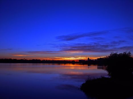 Sloan's Lake outside of Denver, Colorado at sunrise