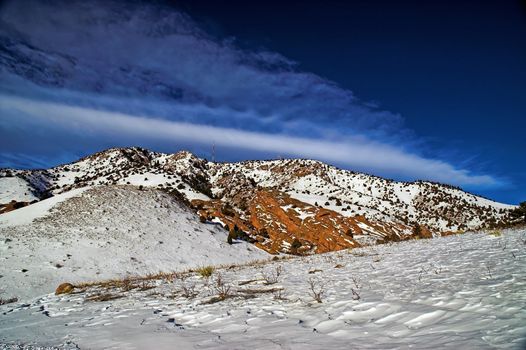 The desert of Colorado comes alive with morning light and fresh snowfall