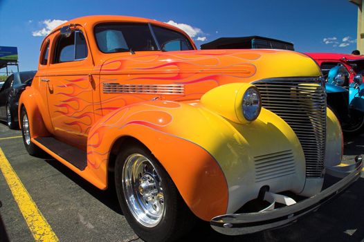 Colorful Flames on a Hotrod