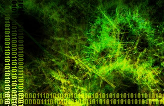Green Web Data File Sharing Network Artwork