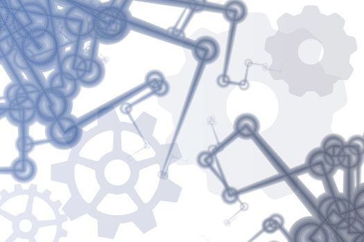 Futuristic Factory Robot Tech Arms Abstract Illustration